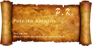 Petrika Katalin névjegykártya